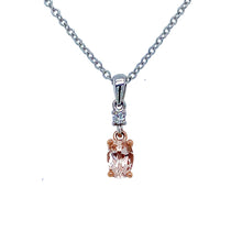 Load image into Gallery viewer, 18ct Red Gold & 18ct White Gold, 0.39ct Morganite & Diamond Pendant
