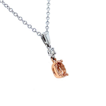 Load image into Gallery viewer, 18ct Red Gold & 18ct White Gold, 0.39ct Morganite & Diamond Pendant