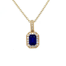 Load image into Gallery viewer, 18ct Yellow gold, 0.79ct Sapphire & Diamond Cluster Pendant