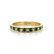 Load image into Gallery viewer, 18ct Yellow Gold, Emerald & Diamond Eternity Ring