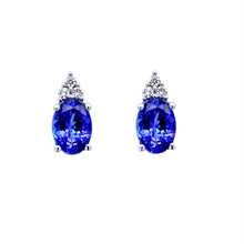 Load image into Gallery viewer, 18ct White Gold, 1.55tcw Tanzanite & Diamond Earrings