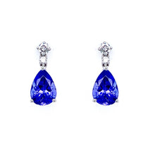 Load image into Gallery viewer, 18ct White Gold, 2.30tcw Tanzanite & Diamond Earrings