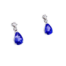 Load image into Gallery viewer, 18ct White Gold, 2.30tcw Tanzanite & Diamond Earrings