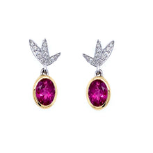 Load image into Gallery viewer, 18ct White & Yellow Gold Pink, 2.70tcw Tourmaline & Diamond Earrings