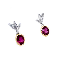 Load image into Gallery viewer, 18ct White & Yellow Gold Pink, 2.70tcw Tourmaline & Diamond Earrings