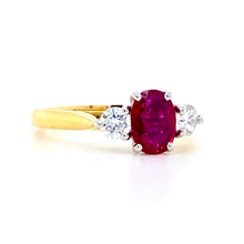 Load image into Gallery viewer, 18ct Yellow & White Gold, 0.83ct Ruby & Diamond Ring