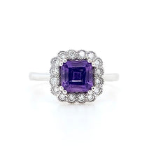 Load image into Gallery viewer, 18ct White Gold, 0.98ct Amethyst & Diamond Ring