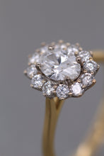Load image into Gallery viewer, 18ct White & Yellow Gold, 1.17tcw E/G SI1 Mined Diamond Cluster Ring