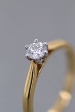 Load image into Gallery viewer, 18ct Yellow & White Gold, 0.30ct F VS2 Mined Diamond Ring