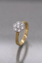 Load image into Gallery viewer, 18ct Yellow & White Gold, 0.50ct G Si1 Diamond Cluster Ring