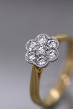 Load image into Gallery viewer, 18ct Yellow & White Gold, 0.50ct G Si1 Diamond Cluster Ring