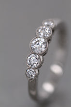 Load image into Gallery viewer, Platinum, 0.62ct Mined Diamond Five-Stone Ring