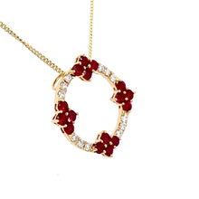 Load image into Gallery viewer, 18ct Yellow Gold, 0.99ct Ruby & Diamond Wreath Pendant