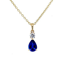 Load image into Gallery viewer, 18ct Yellow Gold, 0.72ct Sapphire and Diamond Pendant