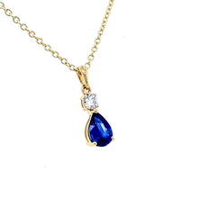 Load image into Gallery viewer, 18ct Yellow Gold, 0.72ct Sapphire and Diamond Pendant