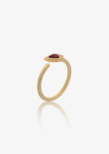Load image into Gallery viewer, Adjustable Electric Love Mini Garnet Heart Ring, Goldplate
