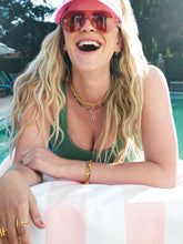 Load image into Gallery viewer, Watermelon Tourmaline Bead Necklace, Goldplate