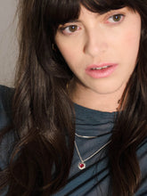 Load image into Gallery viewer, Electric Love Garnet Heart Necklace, Silver