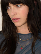 Load image into Gallery viewer, Electric Love Garnet Heart Necklace, Silver