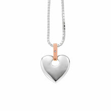 Load image into Gallery viewer, Cariad® Big Heart Pendant with Diamond, Sterling Silver & Welsh Gold