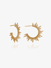 Load image into Gallery viewer, Electric Goddess Medium Hoop Earrings, Goldplate