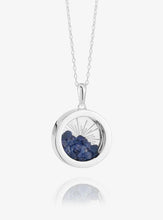 Load image into Gallery viewer, Sunburst Sapphire Amulet Necklace Small, Sterling Silver