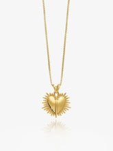 Load image into Gallery viewer, Electric Deco Heart Necklace, Goldplate