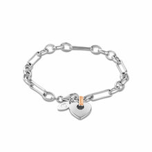 Load image into Gallery viewer, Cariad® Figaro Bracelet, Sterling Silver & Welsh Gold
