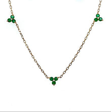 Load image into Gallery viewer, 9ct Yellow Gold, 0.30ct Emerald & Diamond Necklace