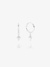 Load image into Gallery viewer, Arrow Spike Huggie Hoop Earrings, Sterling Silver