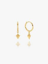 Load image into Gallery viewer, Arrow Spike Huggie Hoop Earrings, Goldplate