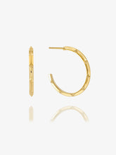 Load image into Gallery viewer, Large Arrow Spike Hoop Earrings, Goldplate