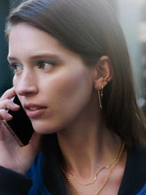 Load image into Gallery viewer, Arrow Spike Huggie Hoop Earrings, Goldplate