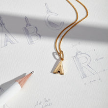 Load image into Gallery viewer, Art Deco Initial Necklace, Gold