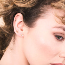 Load image into Gallery viewer, Chevron Stud, Solid 9ct Gold & Diamond