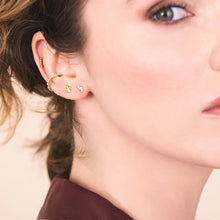 Load image into Gallery viewer, Lightning Bolt Stud, Solid 9ct White Gold & Diamond