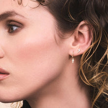 Load image into Gallery viewer, Lightning Bolt Stud, Solid 9ct White Gold & Diamond