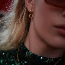 Load image into Gallery viewer, Electric Love Huggie Hoop Earrings, Goldplate