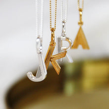 Load image into Gallery viewer, Art Deco Initial Necklace, Gold