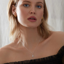 Load image into Gallery viewer, Art Deco Initial Necklace, Silver