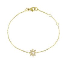 Load image into Gallery viewer, Multi Diamond Flower Bracelet, 18ct Yellow Gold