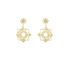 Load image into Gallery viewer, Small Full Bloom Drop Earrings, 9ct Yellow Gold