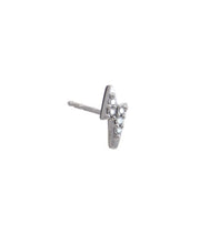 Load image into Gallery viewer, Lightning Bolt Stud, Solid 9ct White Gold & Diamond