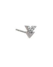 Load image into Gallery viewer, Chevron Stud, Solid 9ct White Gold & Diamond