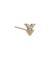 Load image into Gallery viewer, Chevron Stud, Solid 9ct Gold & Diamond