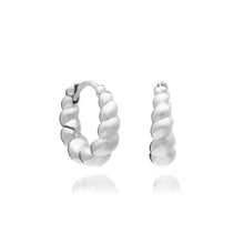 Load image into Gallery viewer, Chubby Twisted Huggie Hoop Earrings, Sterling Silver