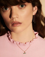 Load image into Gallery viewer, Mini Malachite T-Bar Necklace, Goldplate