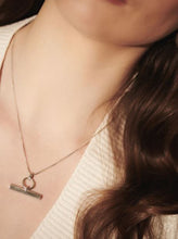 Load image into Gallery viewer, Ridged T-Bar Necklace, Sterling Silver