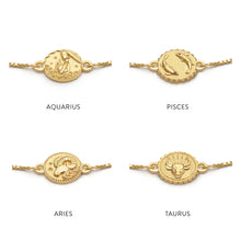 Load image into Gallery viewer, Zodiac Mini Art Coin Bracelet, Goldplate