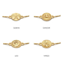 Load image into Gallery viewer, Zodiac Mini Art Coin Bracelet, Goldplate